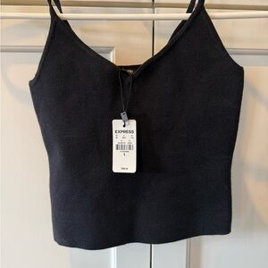 Express Black Knit Cami with V-Neck